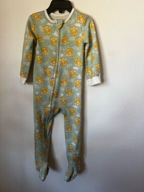 Disney Baby Simba Footed Pajamas 9M Green Lion King Sleeper